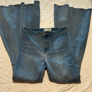 Free people wide leg high waisted jean